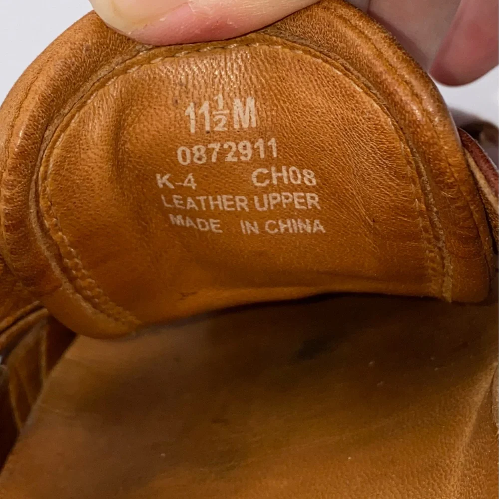 Sperry Top-Sider Gold Cup Leather Fisherman Sandals Deerskin Linings 11.5 M AA13 - Picture 9 of 10